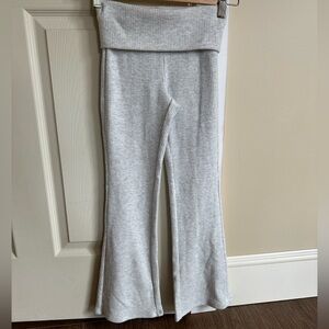Girls' Coziplush Ribbed Flare Leggings - Light Gray